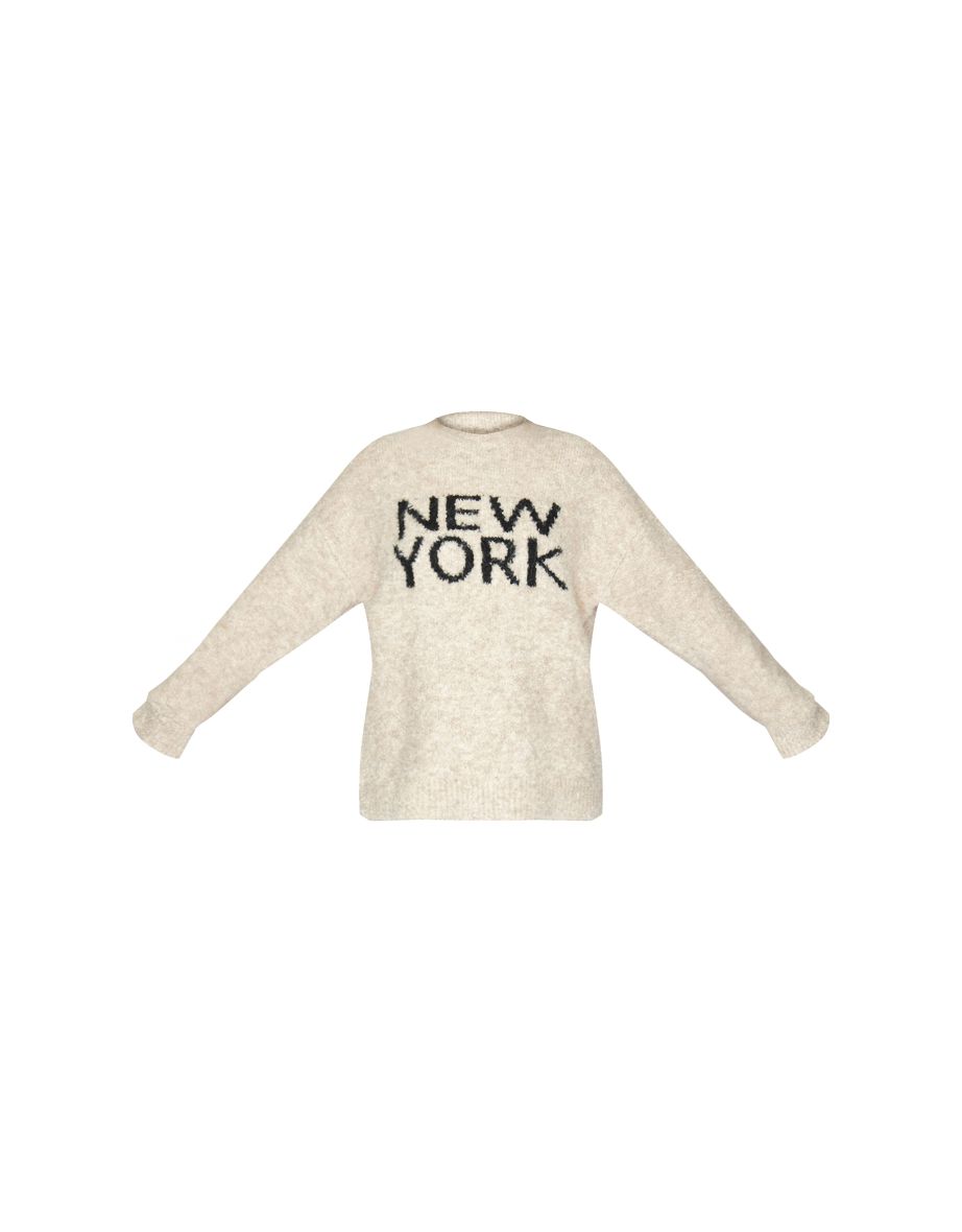Tall Oatmeal New York Boucle Knit Oversized Jumper - 4