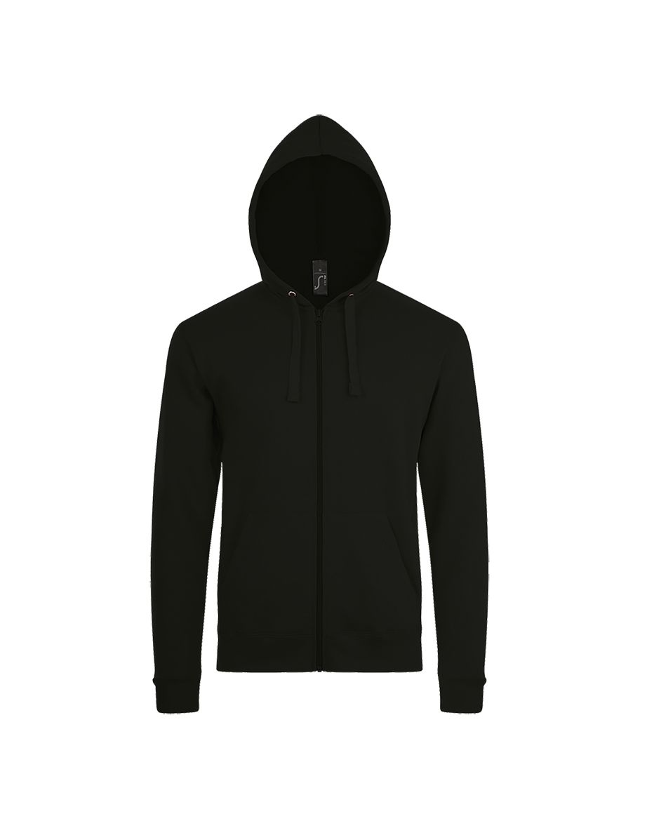 SOLS Mens Stone Zip Up Plain Hoodie - Black
