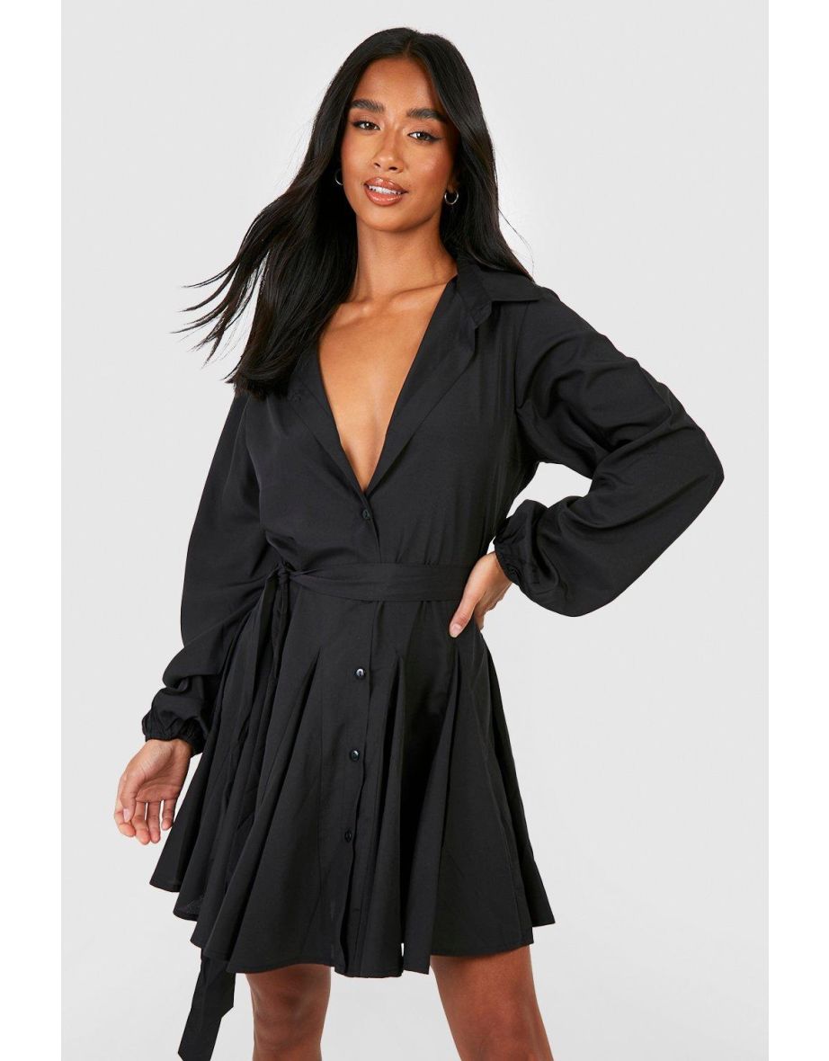 Petite belted outlet dress