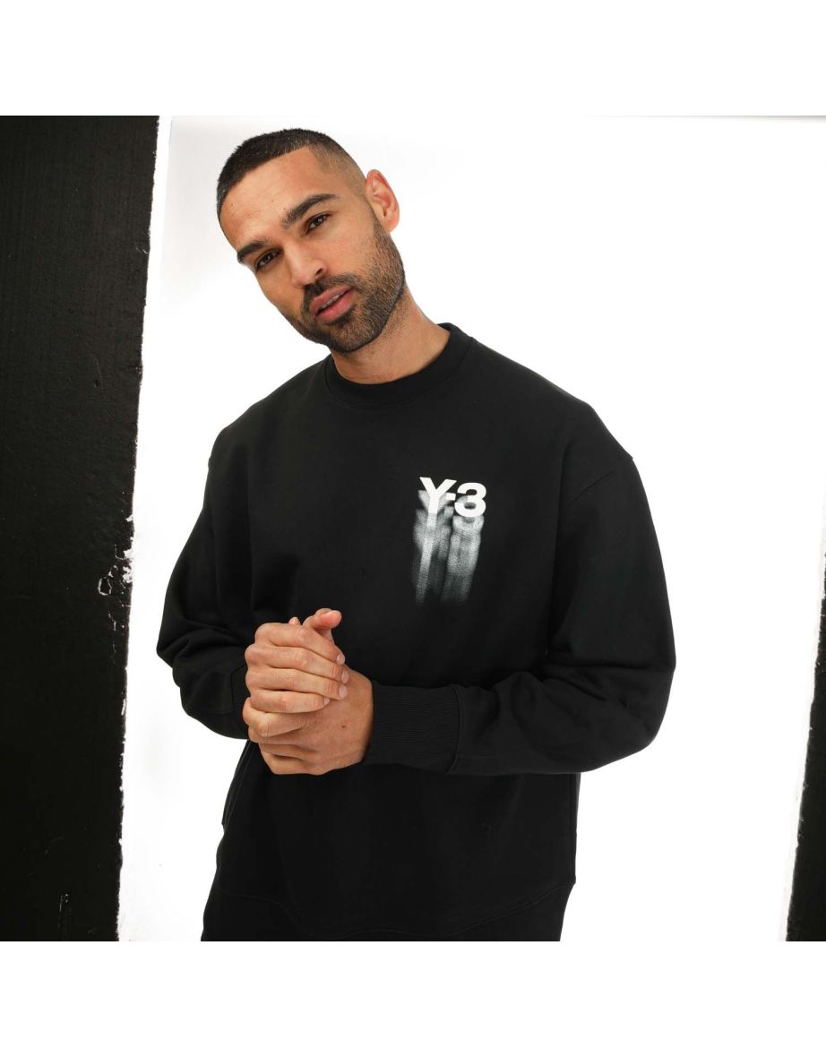 Men's Y-3 Graphic Crewneck Sweatshirt in Black - 3