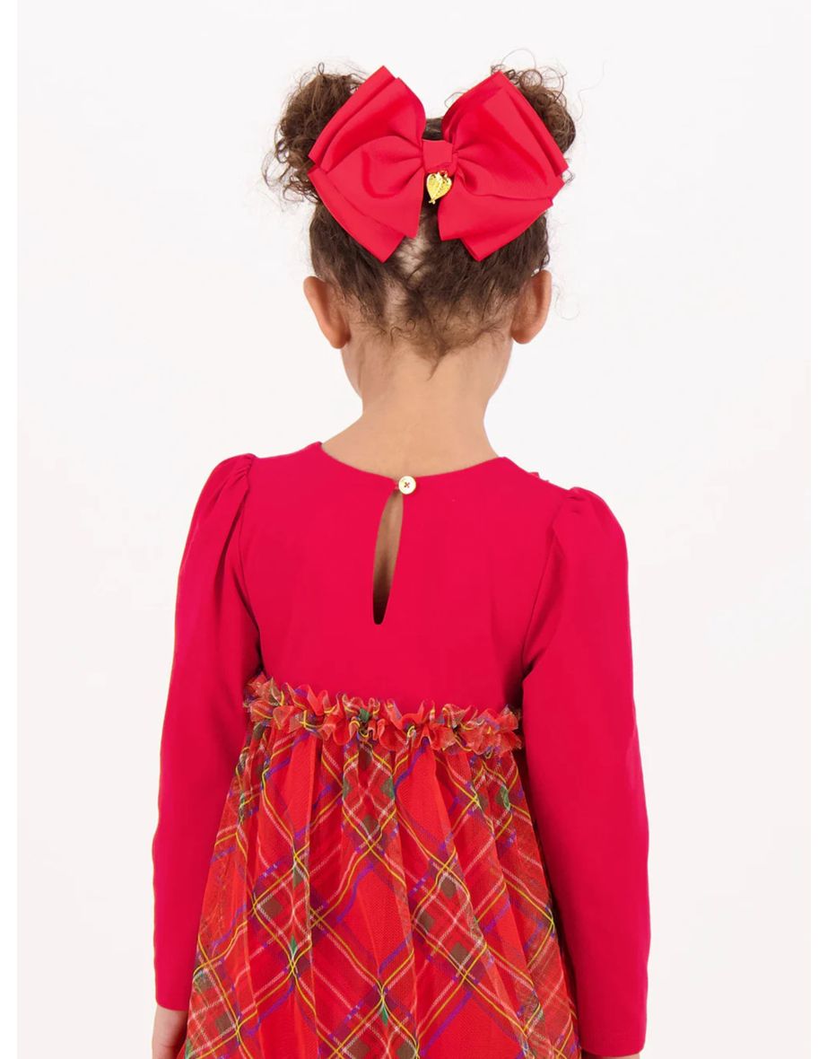 Girls Giant Bow Hair Clip in Red - 3