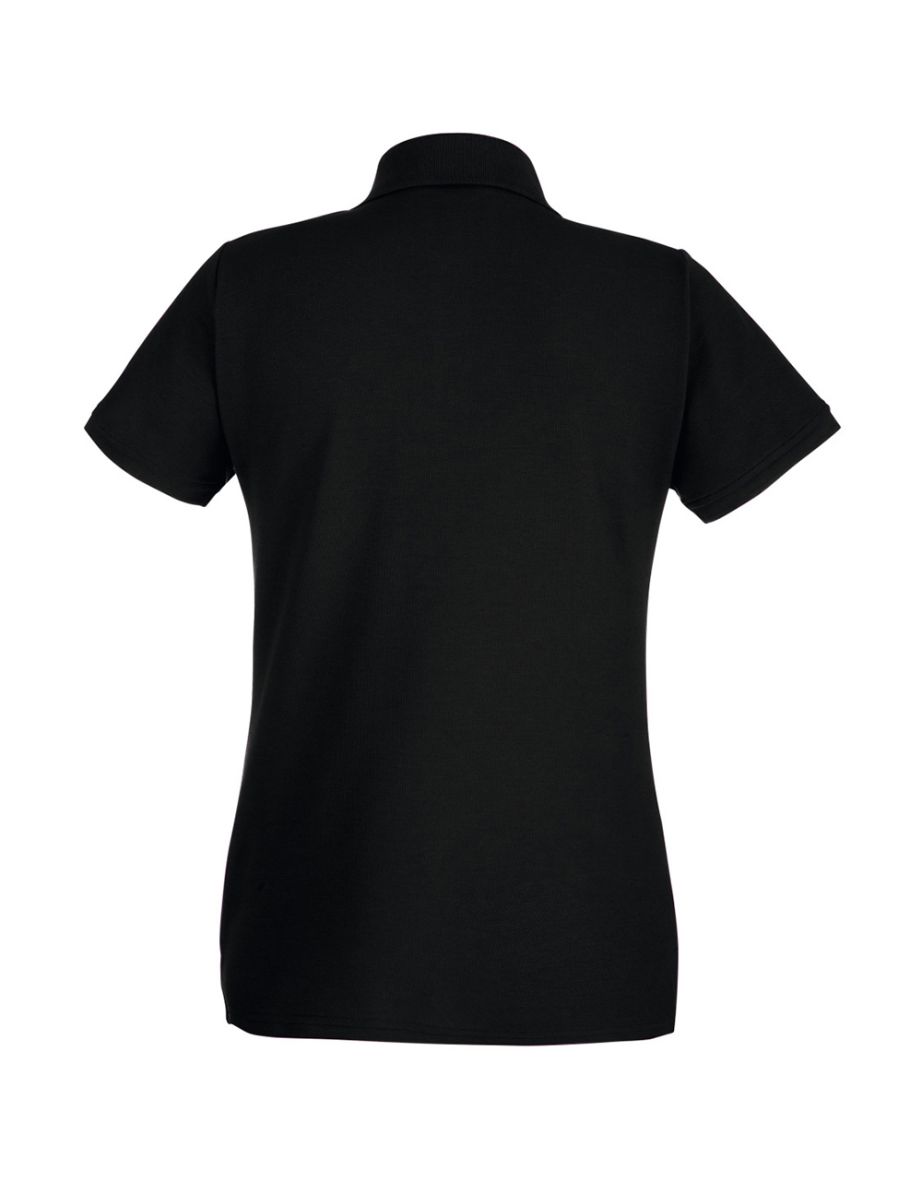 Fruit Of The Loom Ladies Lady-Fit Premium Short Sleeve Polo Shirt - Black - 1