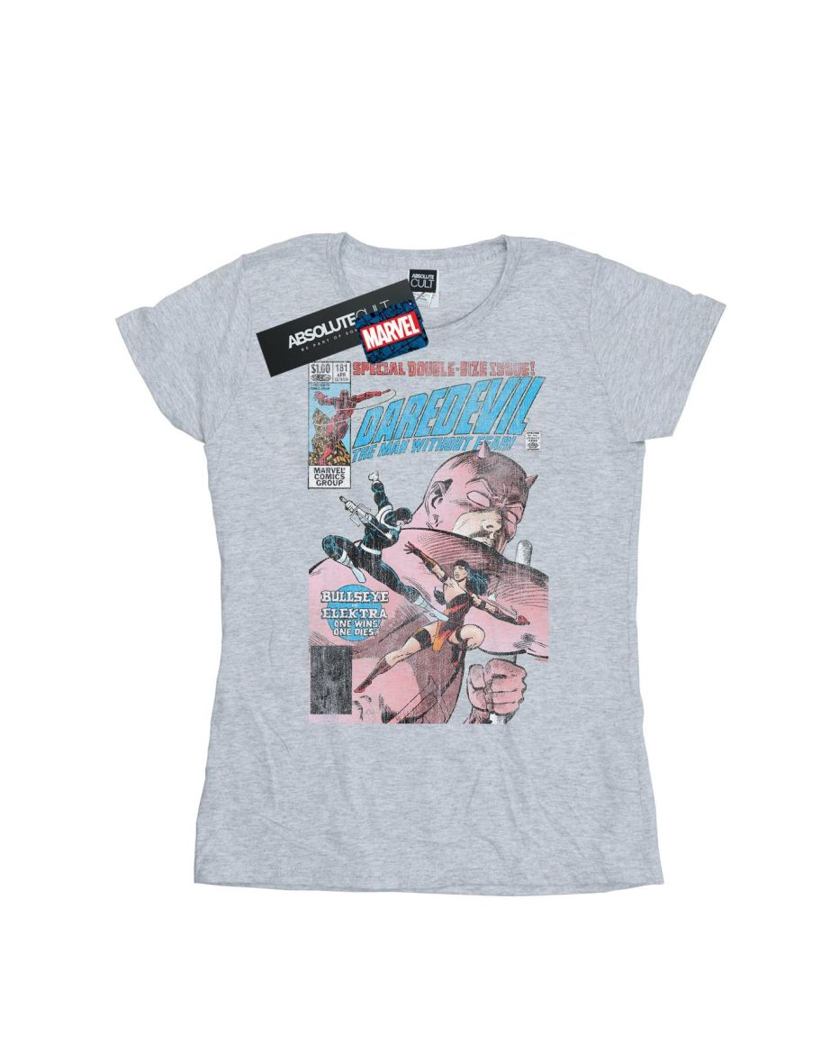 Marvel Womens/Ladies Daredevil Distressed Bullseye Vs Elektra Cover Cotton T-Shirt - Sports Grey - 1