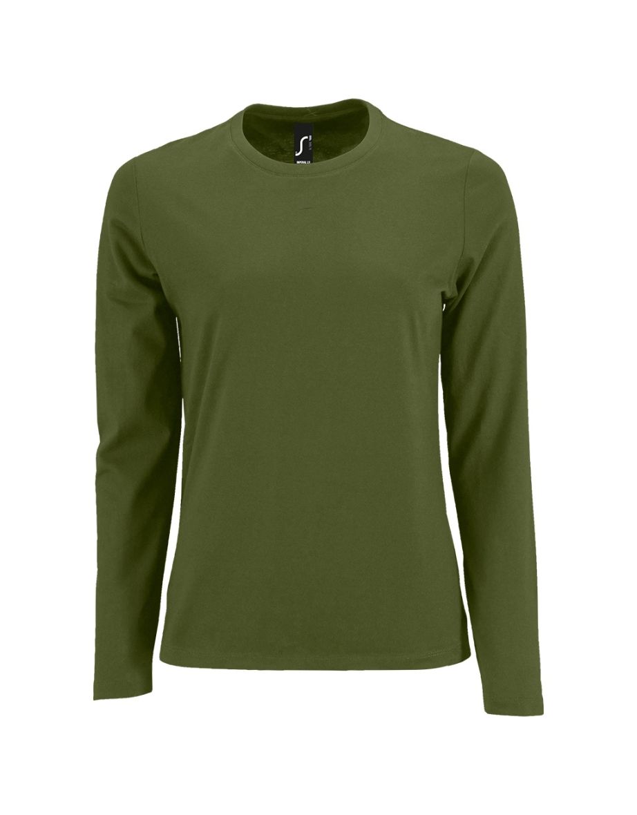 SOLS Womens/Ladies Imperial Long Sleeve T-Shirt - Dark Khaki