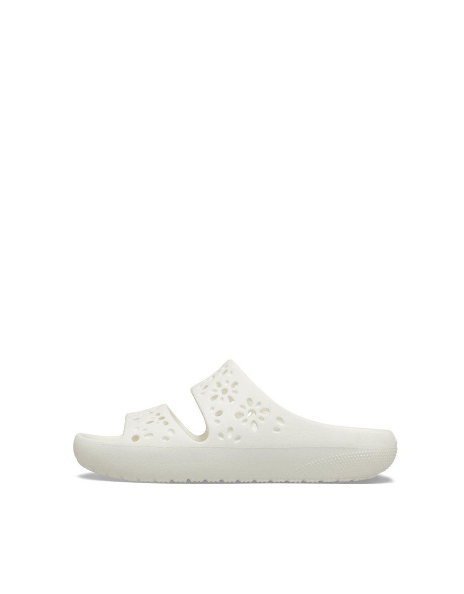 Classic Floral Cut Out Sandal Chalk