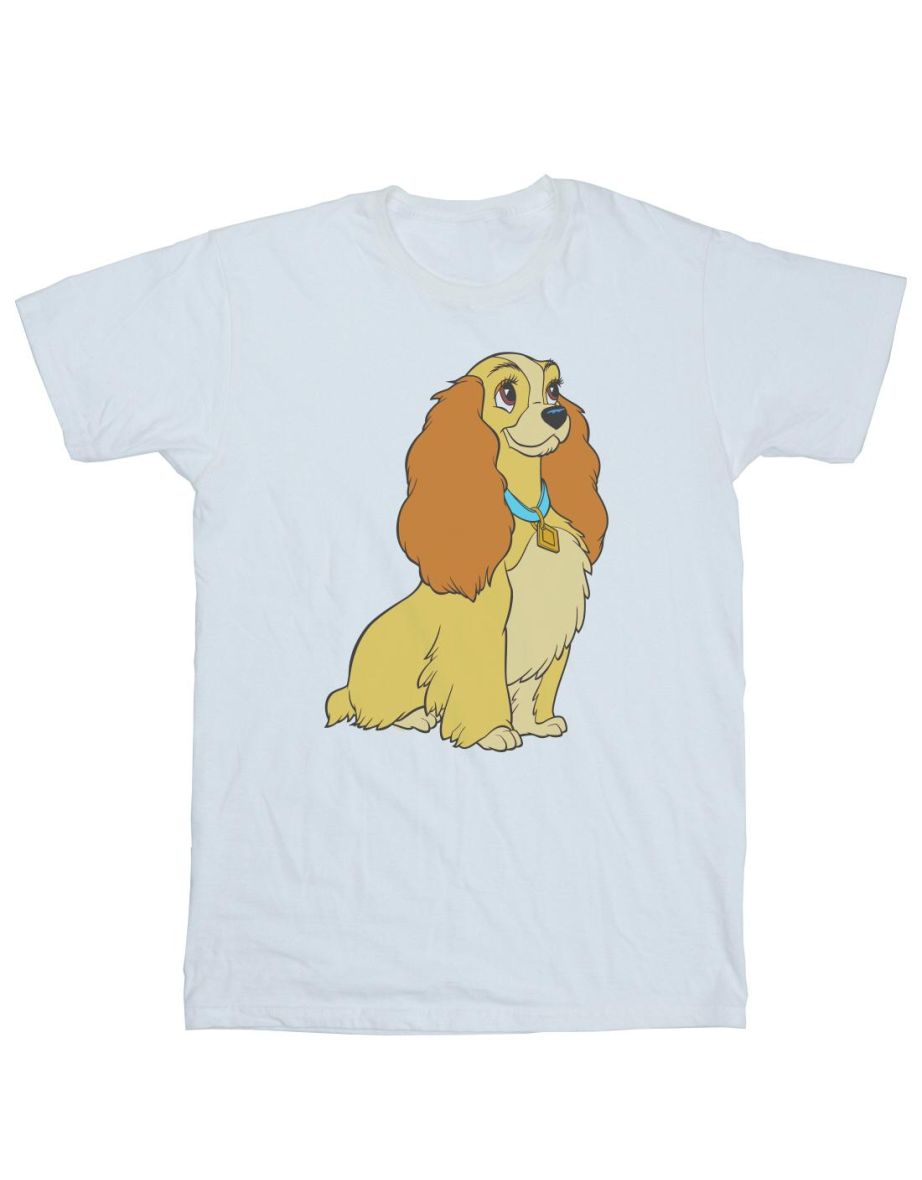 Disney Girls Lady And The Tramp Lady Spaghetti Heart Cotton T-Shirt - White - 1