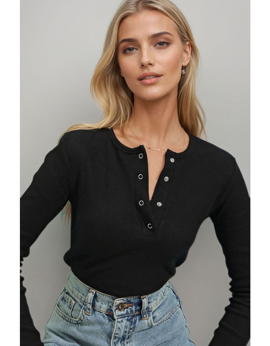 Women's Black Snap-On Camisole Blouse