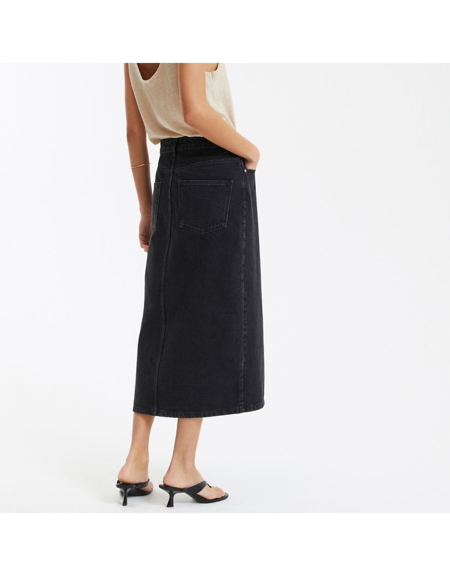 Shift Midi Skirt in Denim - 3