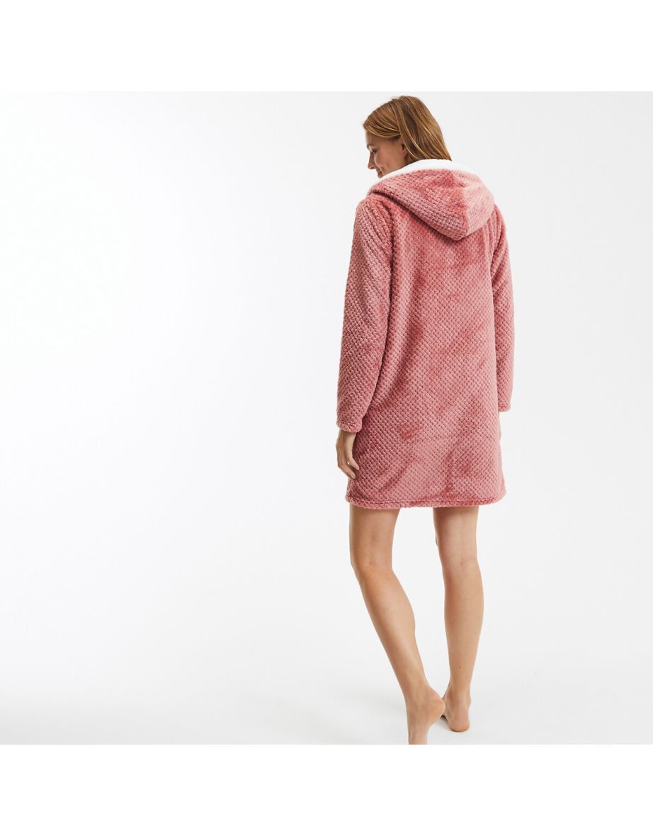 Fleece Hooded Bathrobe - 3