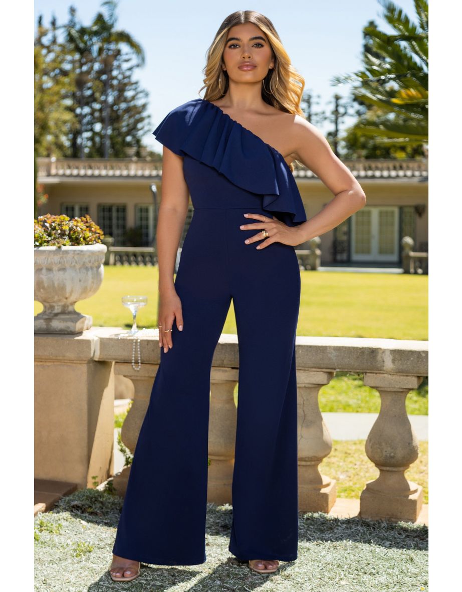 Club l one shoulder jumpsuit online