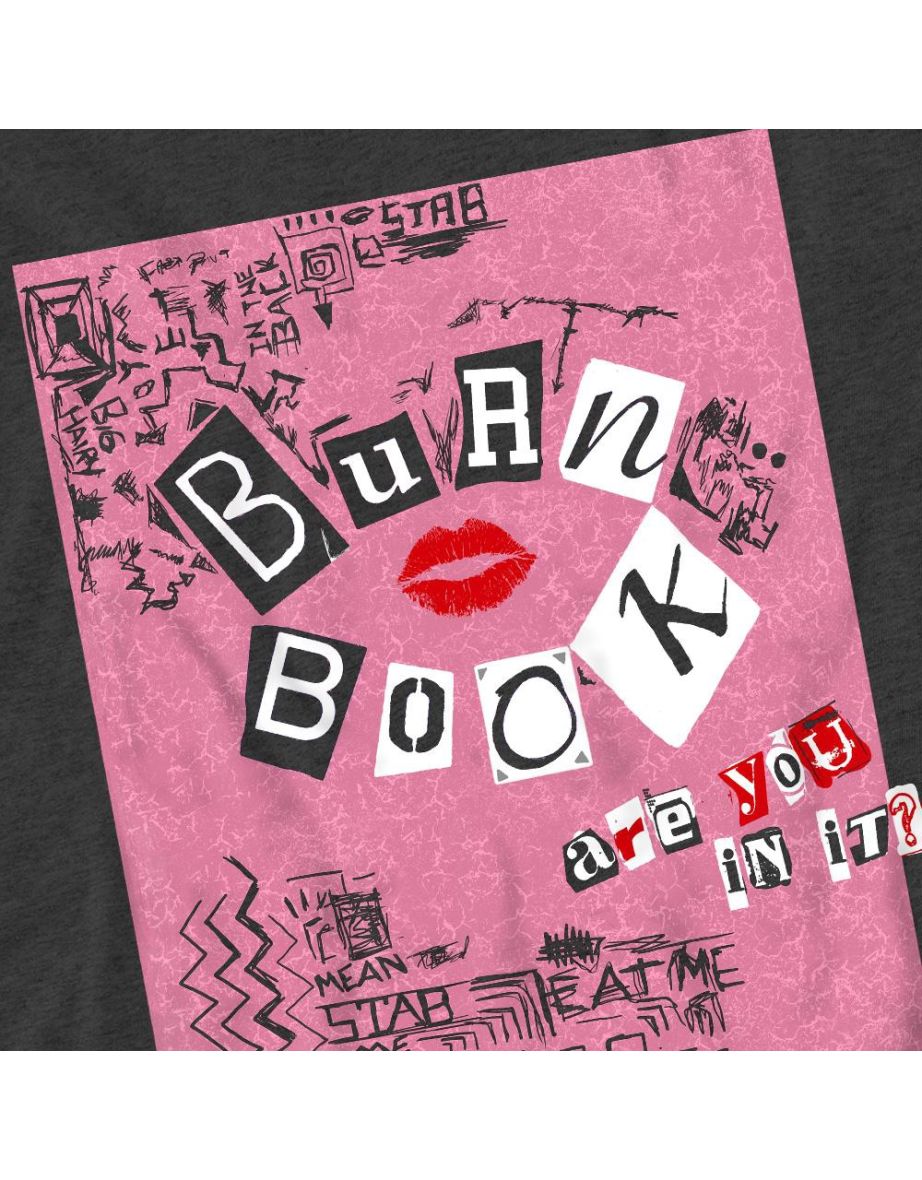 Mean Girls Unisex Adult Burn Book T-Shirt - Charcoal - 3