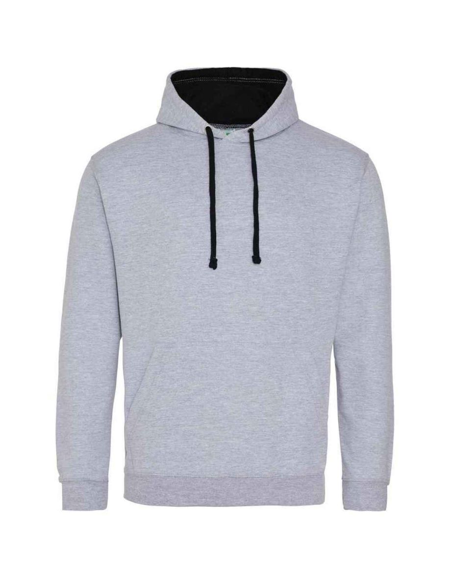 Awdis Womens/Ladies Varsity Hoodie - Heather Grey/Jet Black