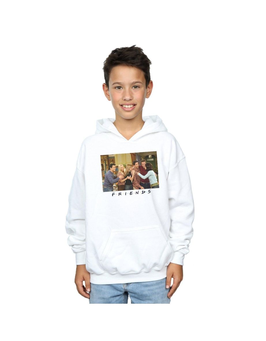 Friends Boys Group Photo Apartment Hoodie - White