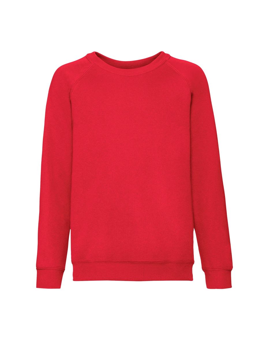 Fruit of the Loom Childrens/Kids Classic Raglan Sweatshirt - Red