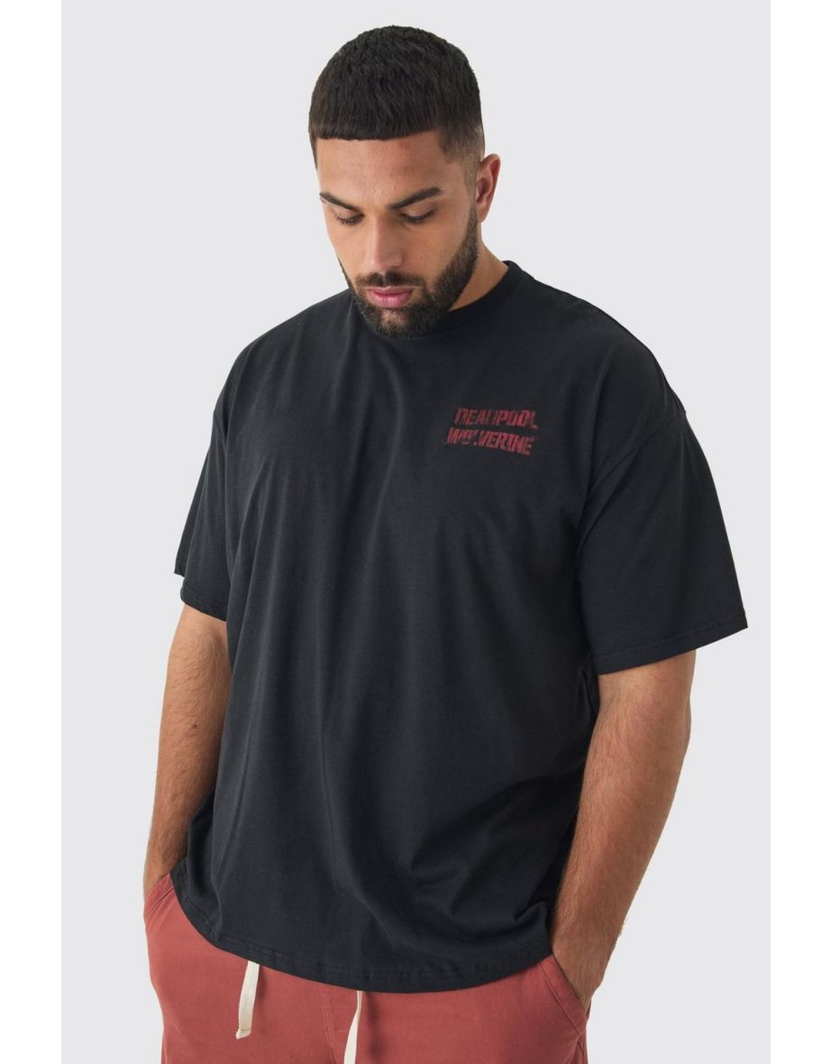 Plus Oversized Deadpool Wolverine License T-Shirt - black - 2