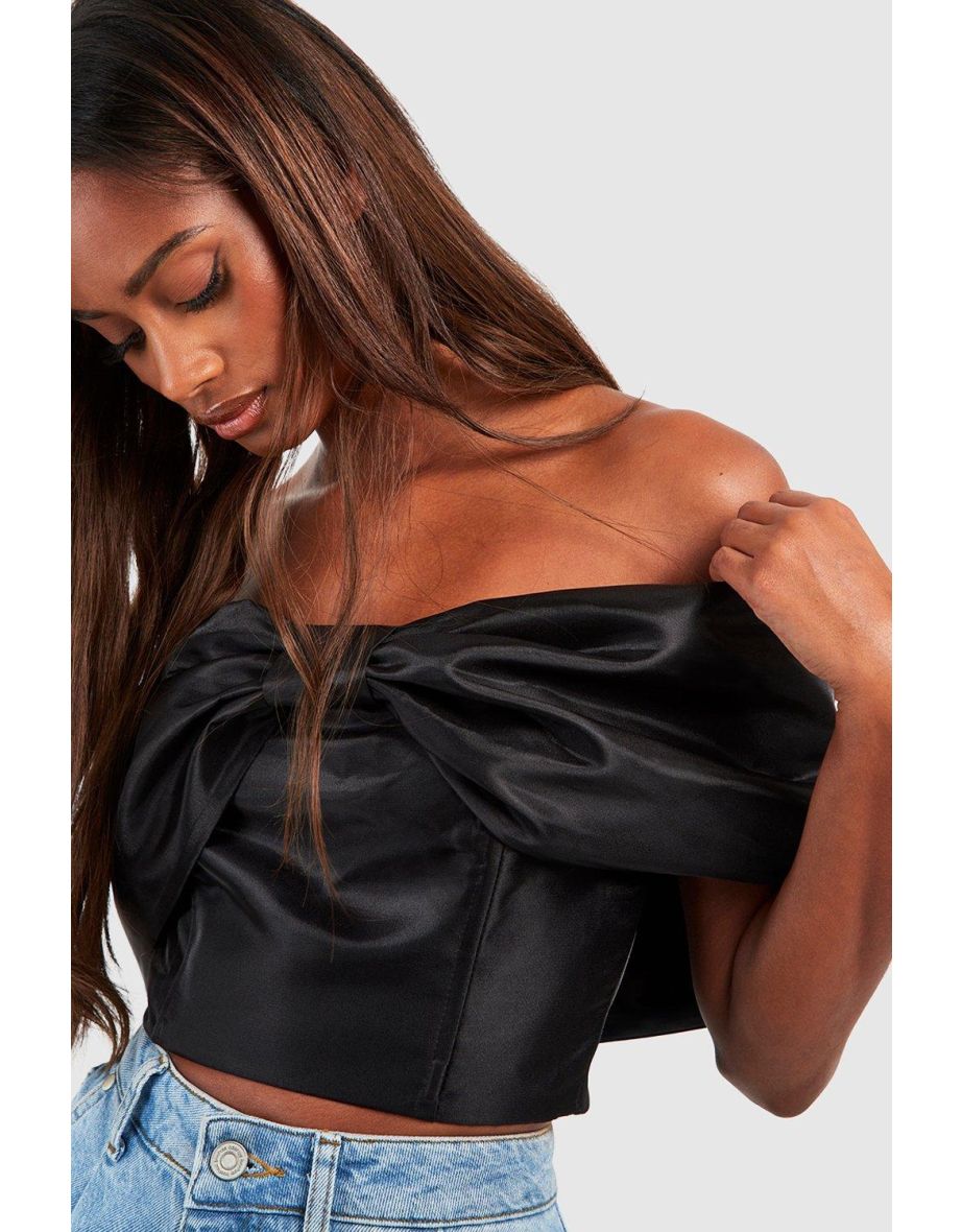 Extreme Bow Corset Top - black