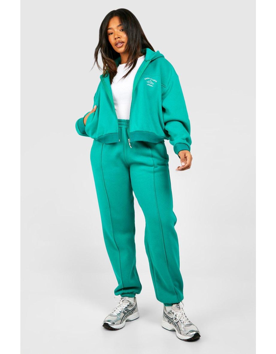 Plus Dsgn Studio Cropped Zip Through Hooded Tracksuit - green