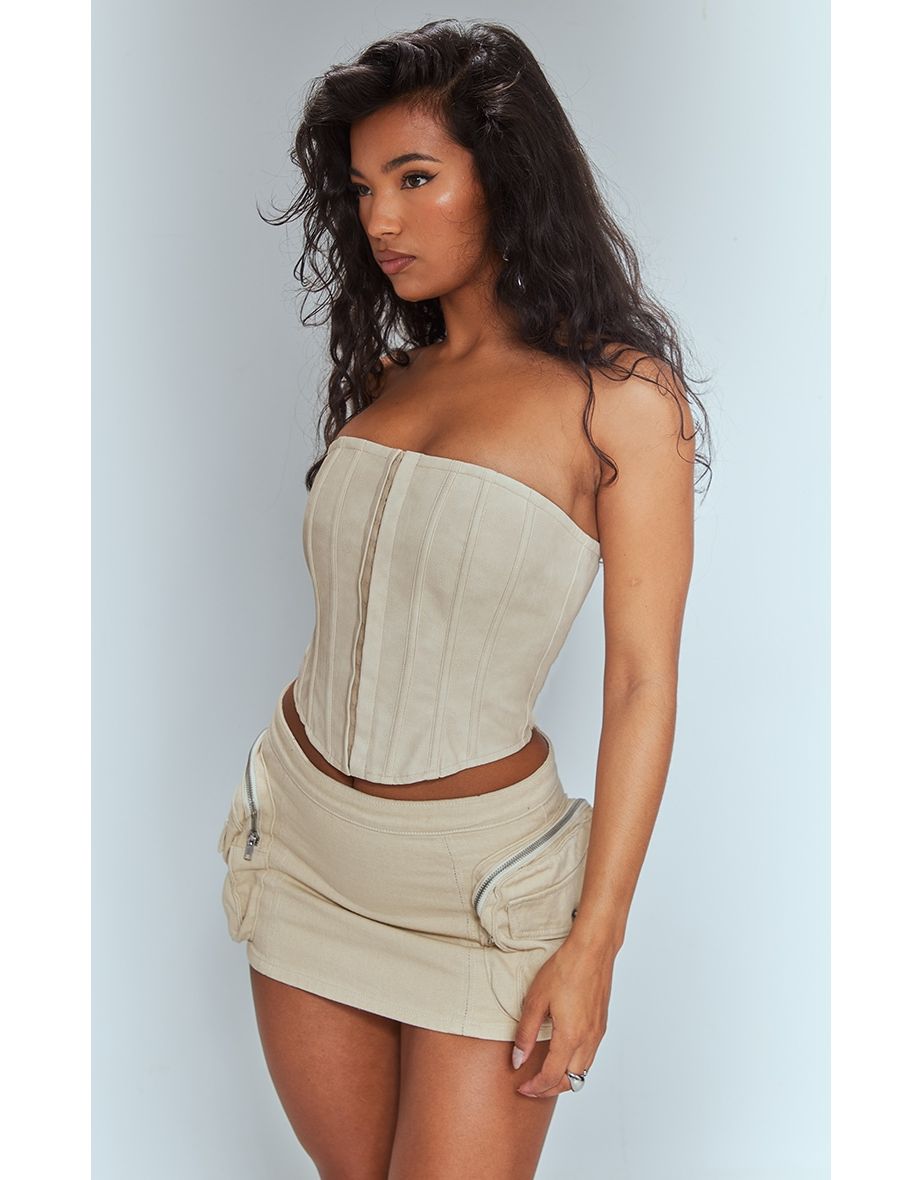 PrettyLittleThing, Tops, Plt Hook And Eye Structured Corset