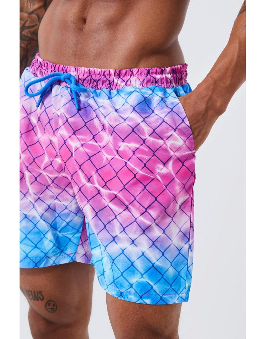 Reflective Mid Length Swim - pink - 2