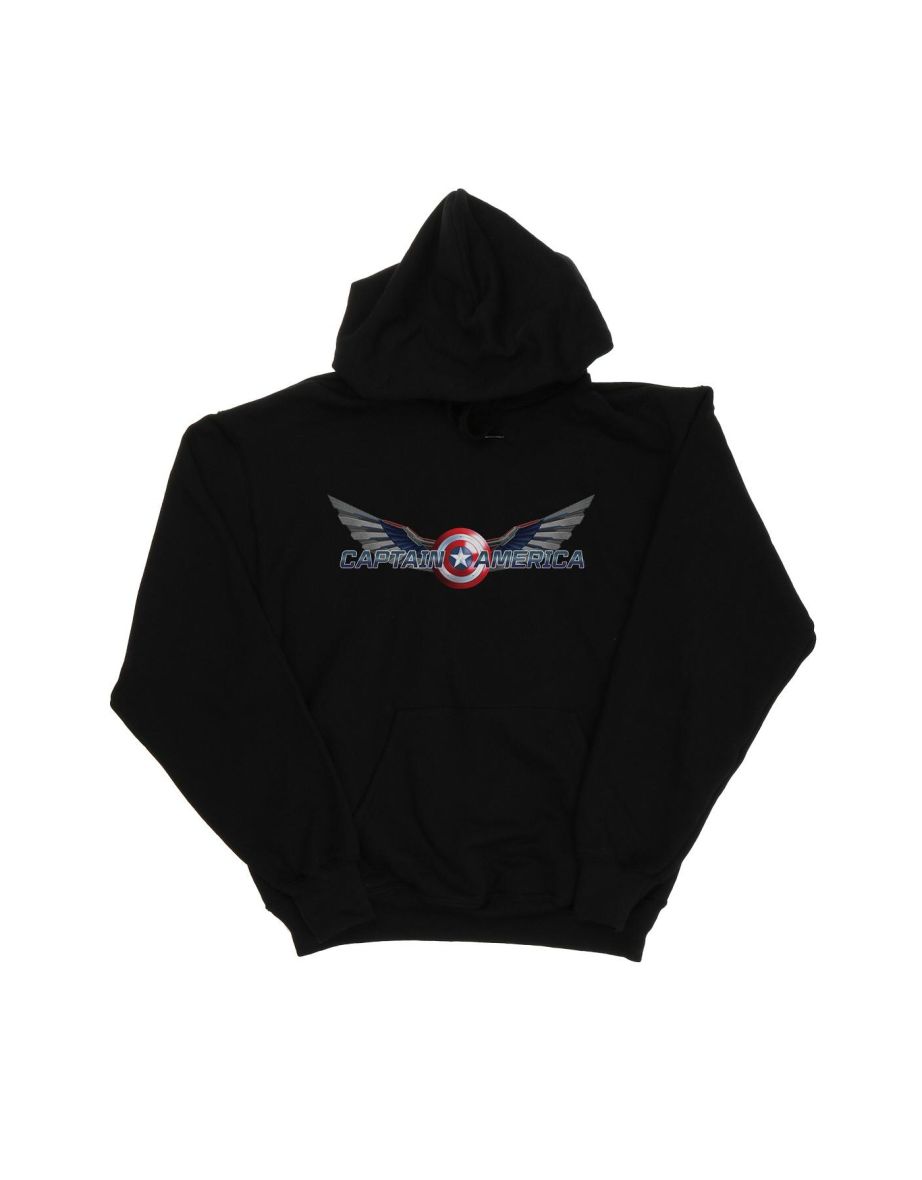 Marvel Womens/Ladies Falcon And The Winter Soldier Captain America Logo Hoodie - Black - 1