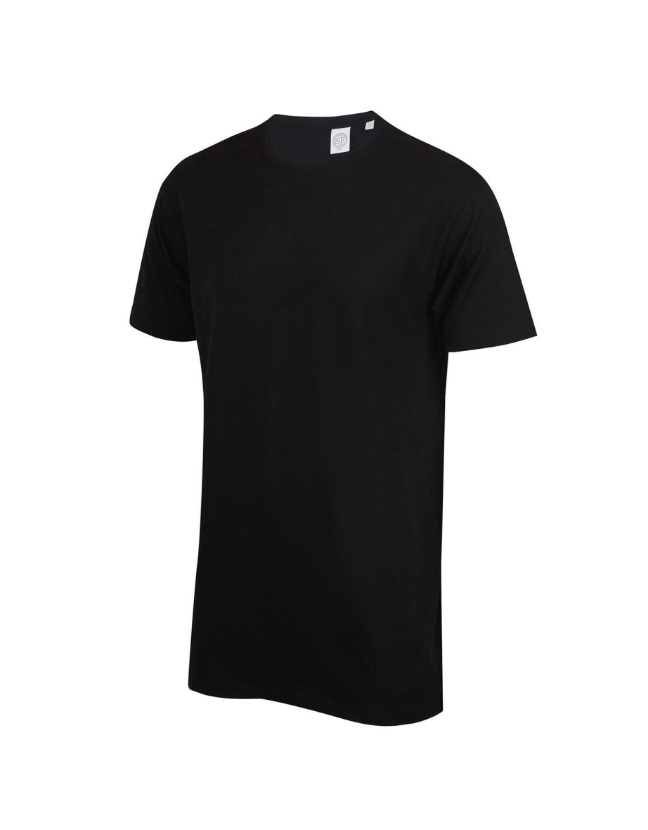 SF Men Mens Dipped Hem Longline T-Shirt - Black - 3