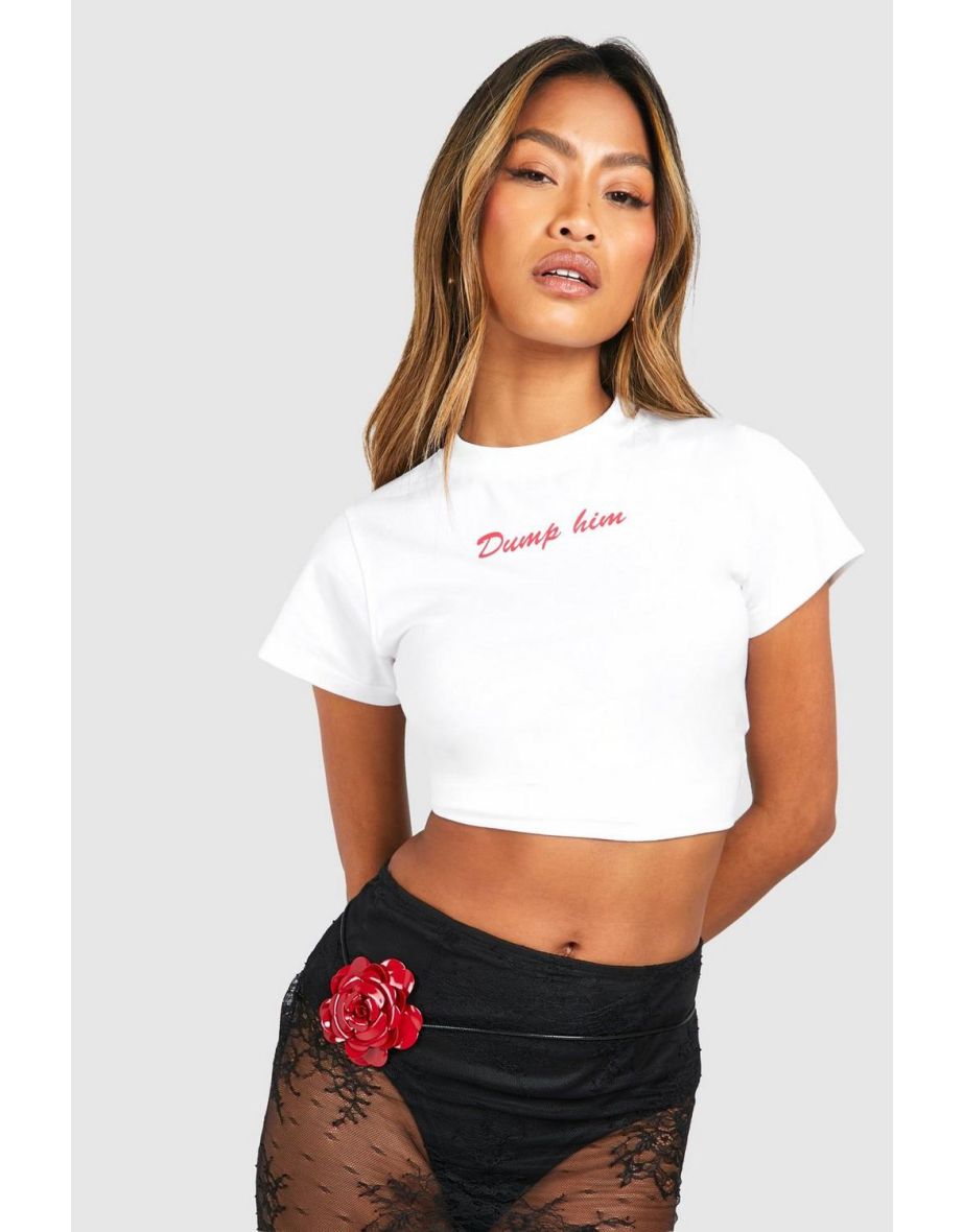 Dump Him Baby Tee - white - 3