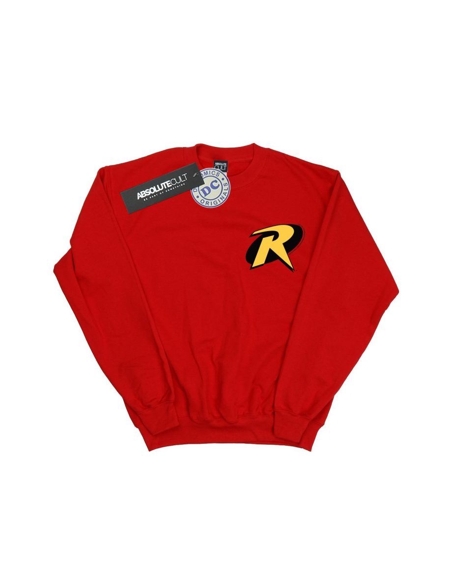 DC Comics Girls Batman Robin Logo Sweatshirt - Red