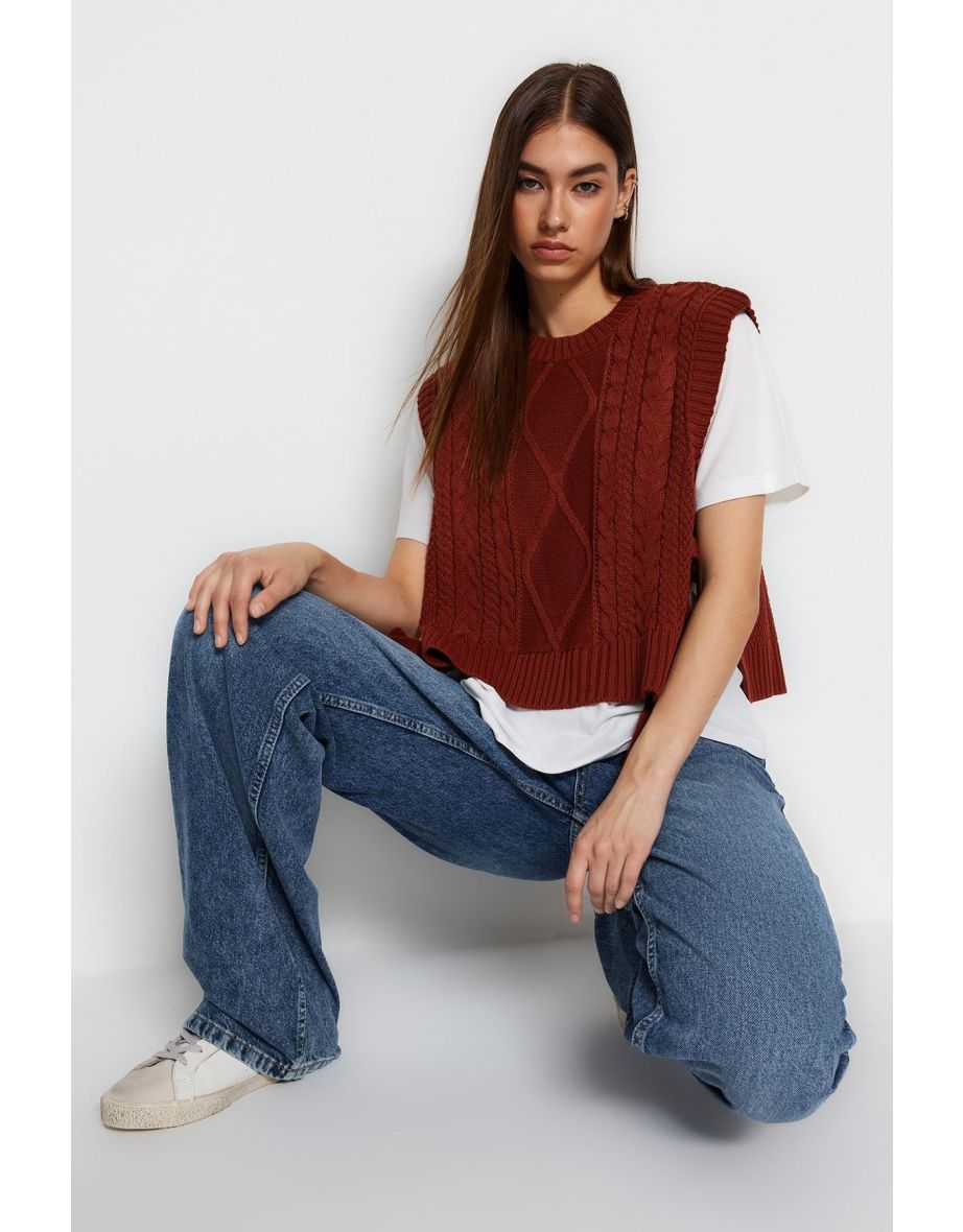 Tile Crop Knitwear Sweater