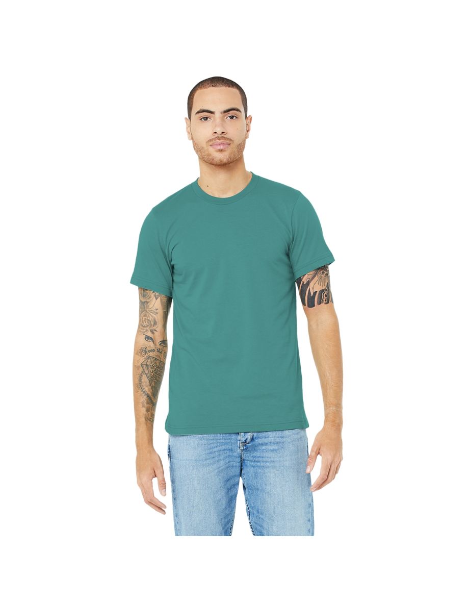 Canvas Unisex Jersey Crew Neck T-Shirt / Mens Short Sleeve T-Shirt - Deep Teal - 2