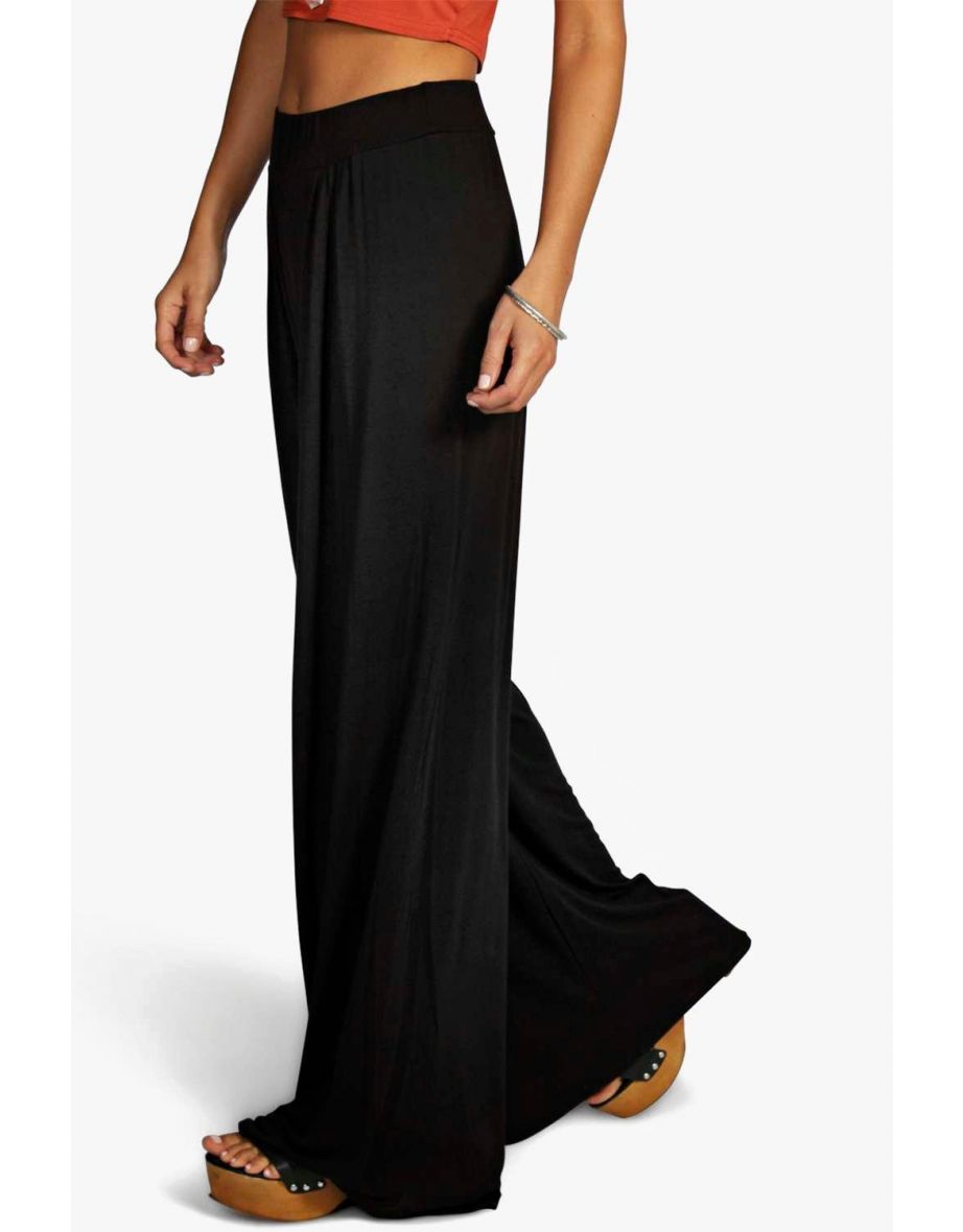 Pin Tuck Soft Tailored Wide Leg Trousers - rust - 3