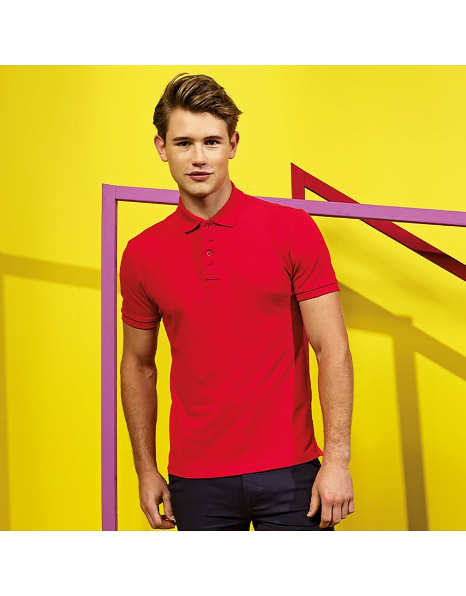 Asquith & Fox Mens Infinity Stretch Polo Shirt - Cherry Red - 1