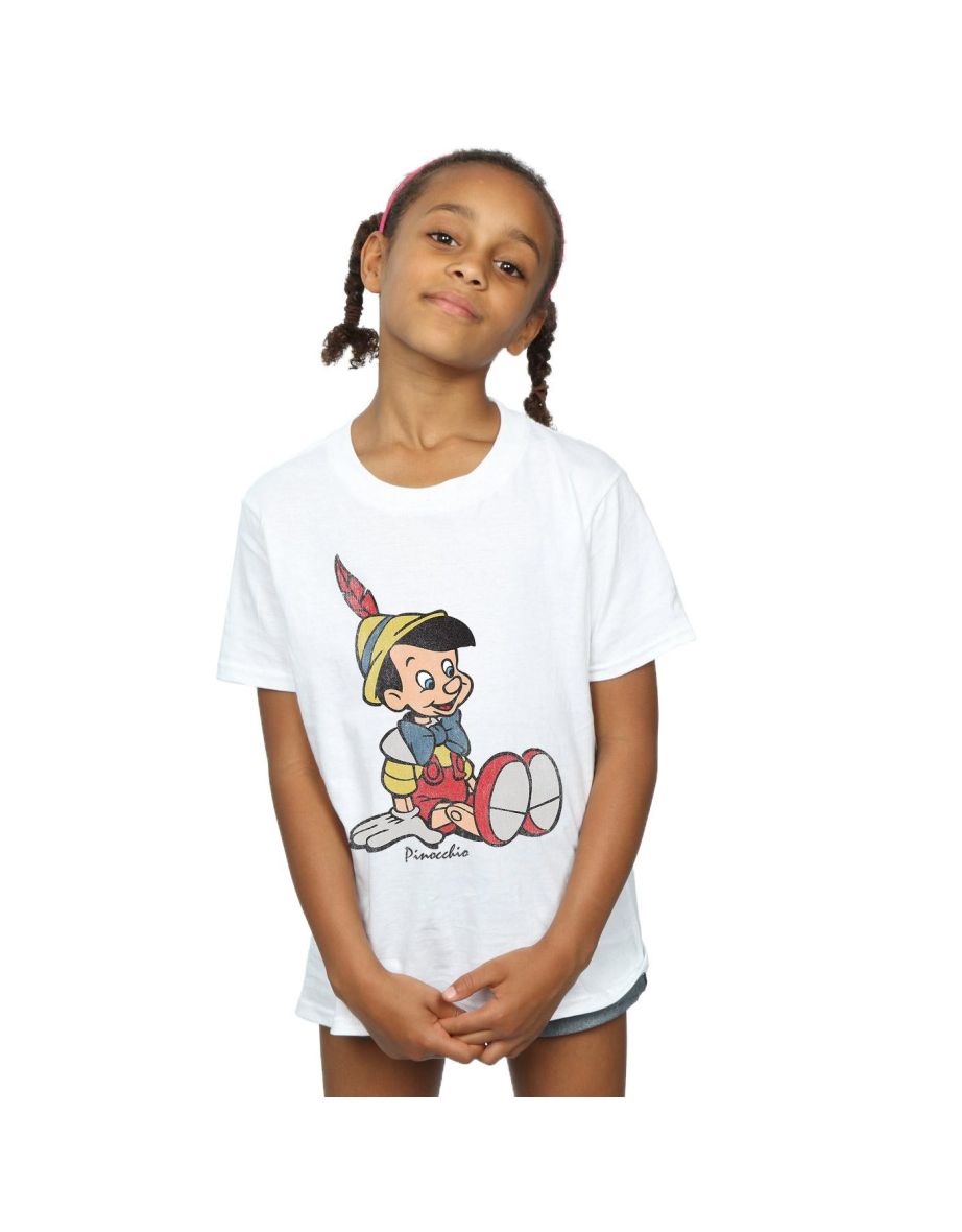Pinocchio Girls Classic Cotton T-Shirt - White