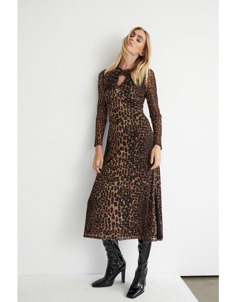 Leopard print dress warehouse best sale