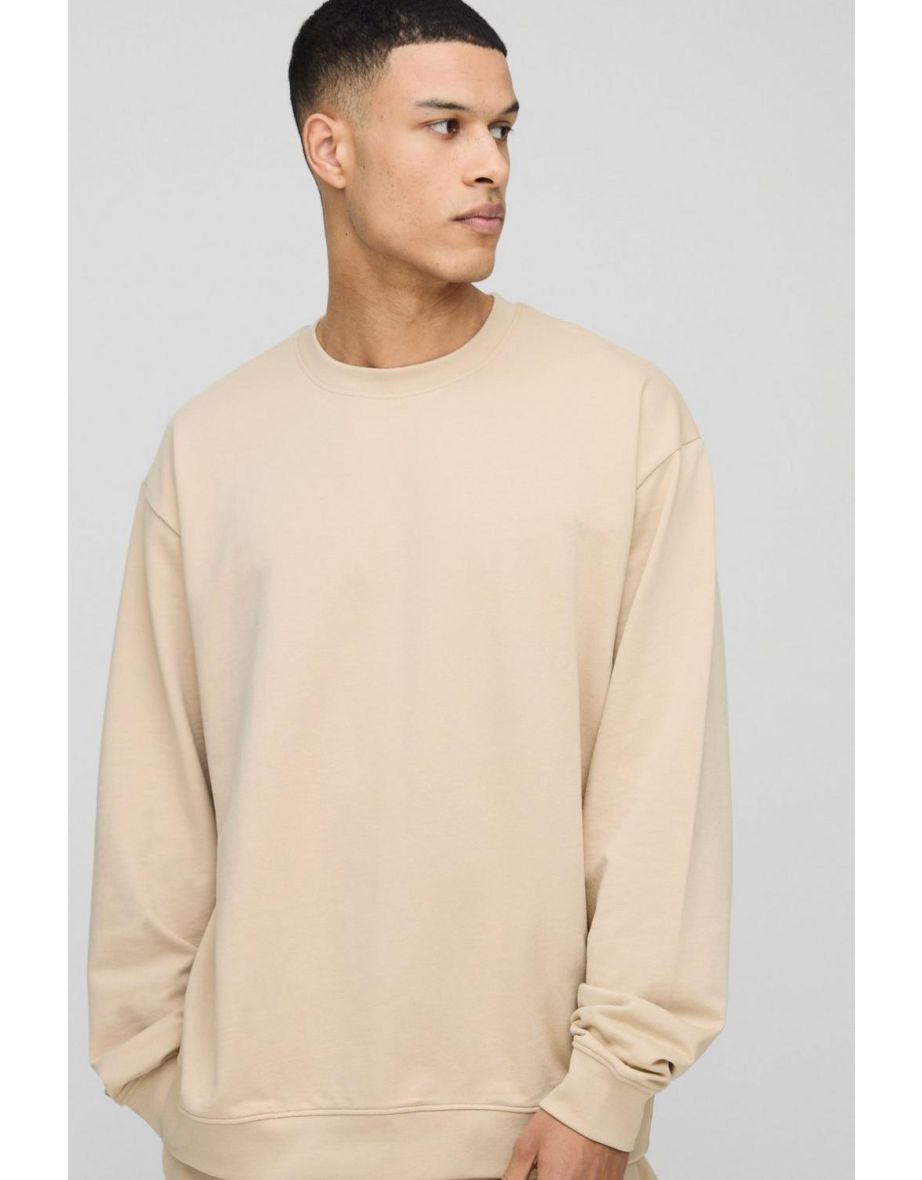 Tall 260GSM Loopback Oversized Fit Basic Sweat - taupe - 2