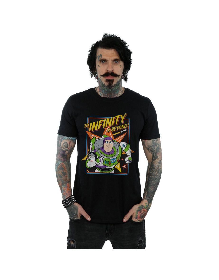 Disney Mens Toy Story 4 Buzz To Infinity T-Shirt - Black