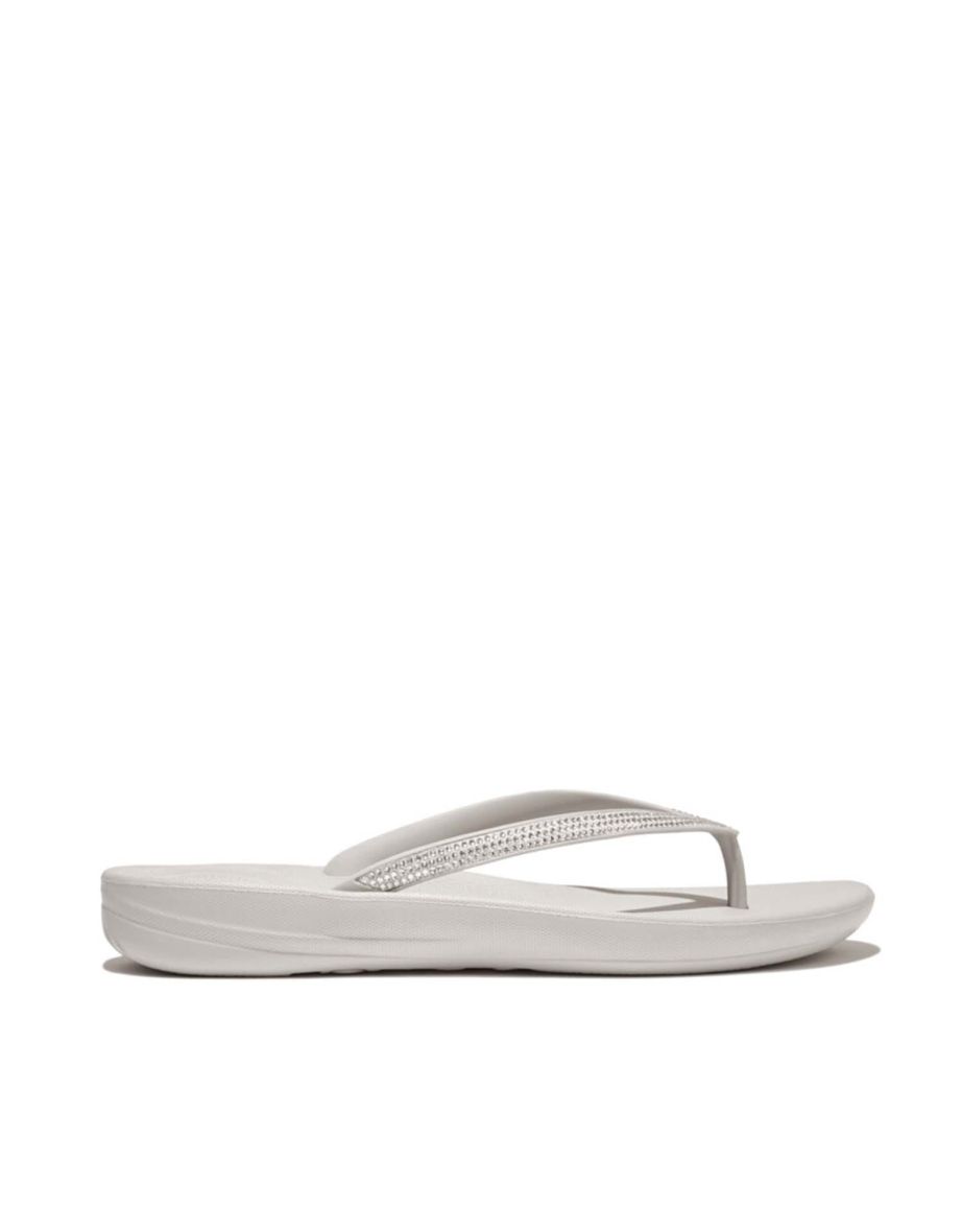 Women's Fit Flop IQushion Sparkle Flip-Flops in Grey