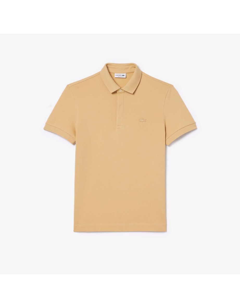 Men's Lacoste Regular-Fit Paris Stretch Piqué Polo Shirt in Cream