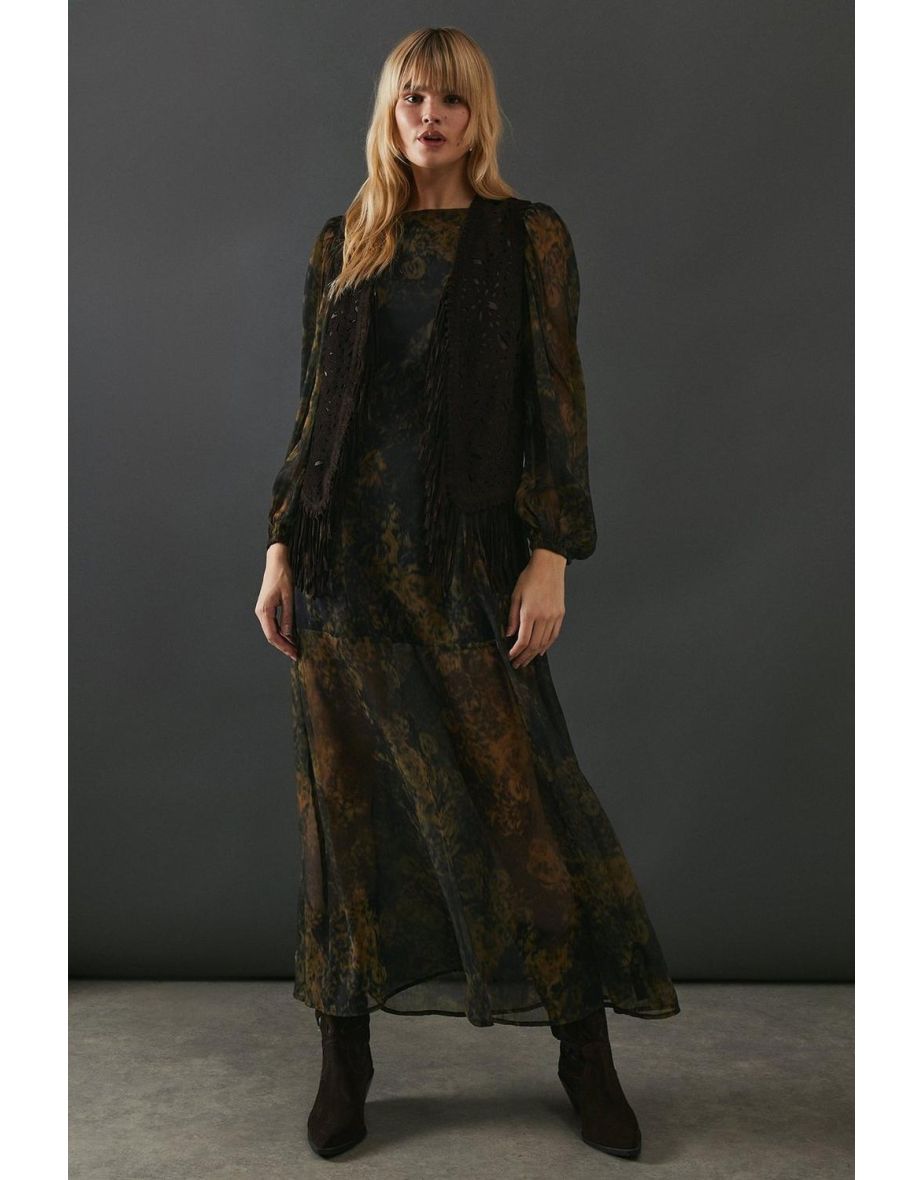 Real Suede Fringed Waistcoat