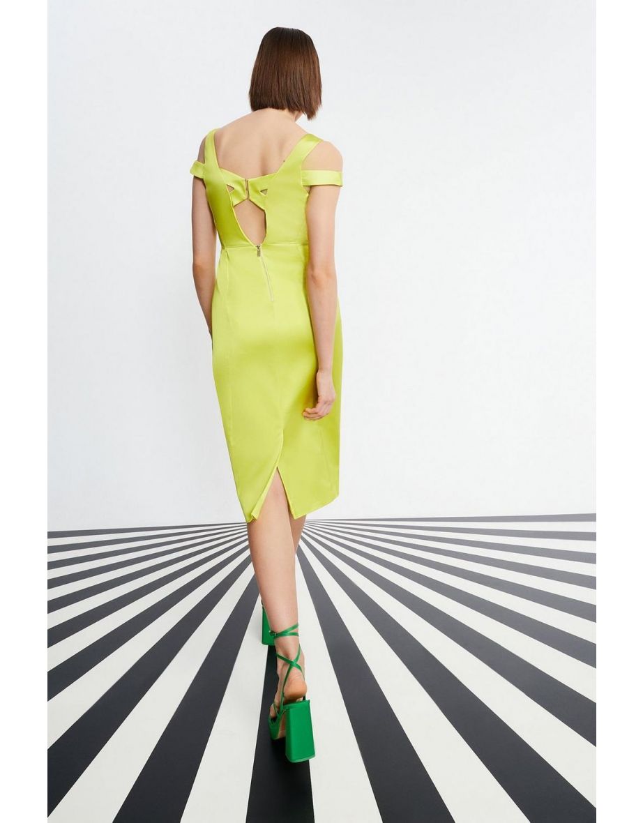 Nick Grindrod Structured Satin Pencil Dress - 2