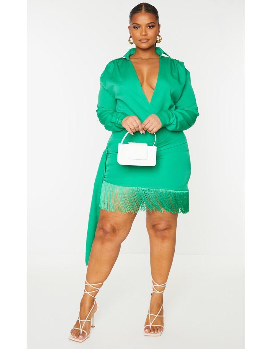 Green tassel dress pretty little thing hotsell