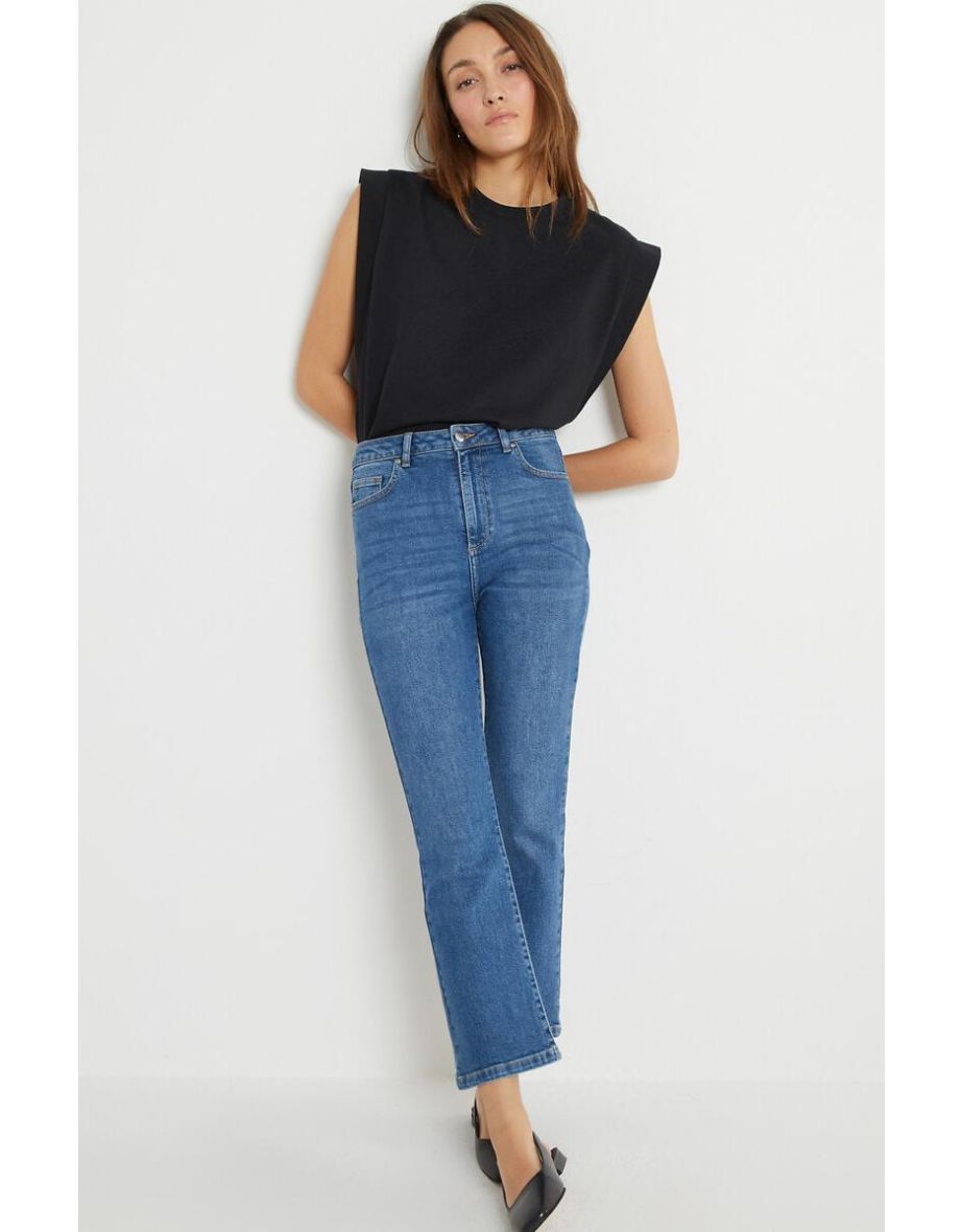 Kick Flare Jeans with High Waist, Length 26"
