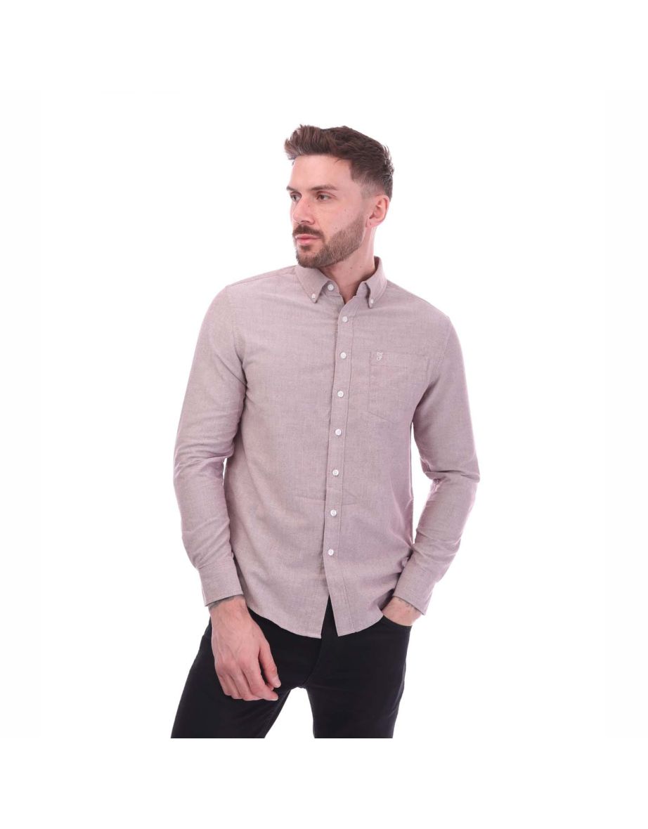 Men's Farah Drayton Modern Fit Oxford Shirt in Red