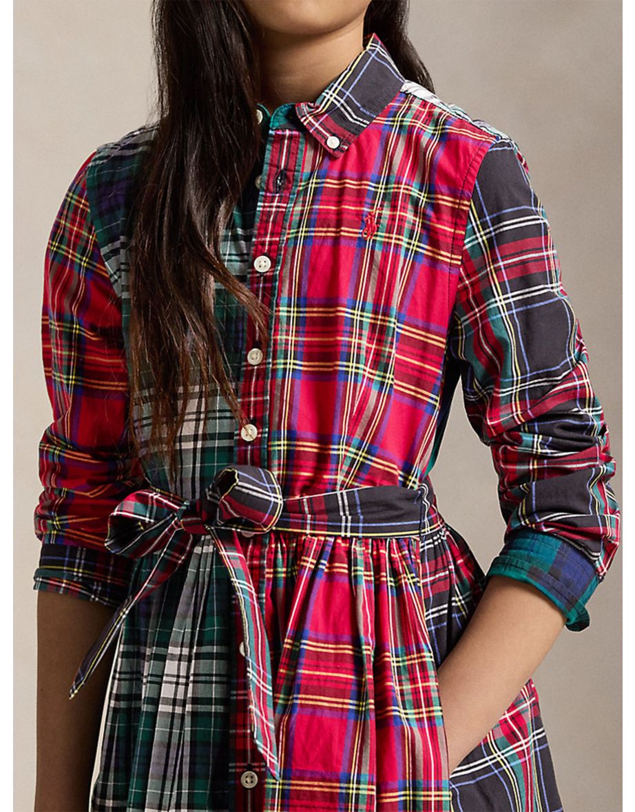 Ralph Lauren Girls Plaid Shirt Dress in Multicolour - 3