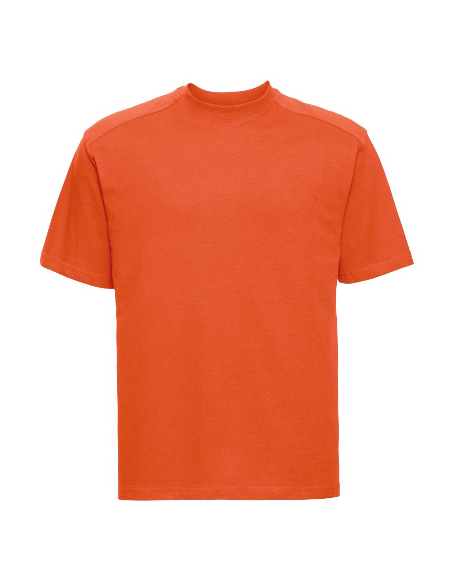 Russell Europe Mens Workwear Short Sleeve Cotton T-Shirt - Orange