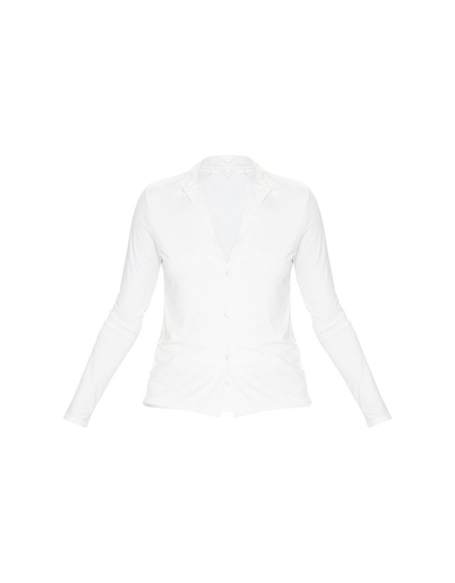 White Slinky Long Sleeve Shirt - 4