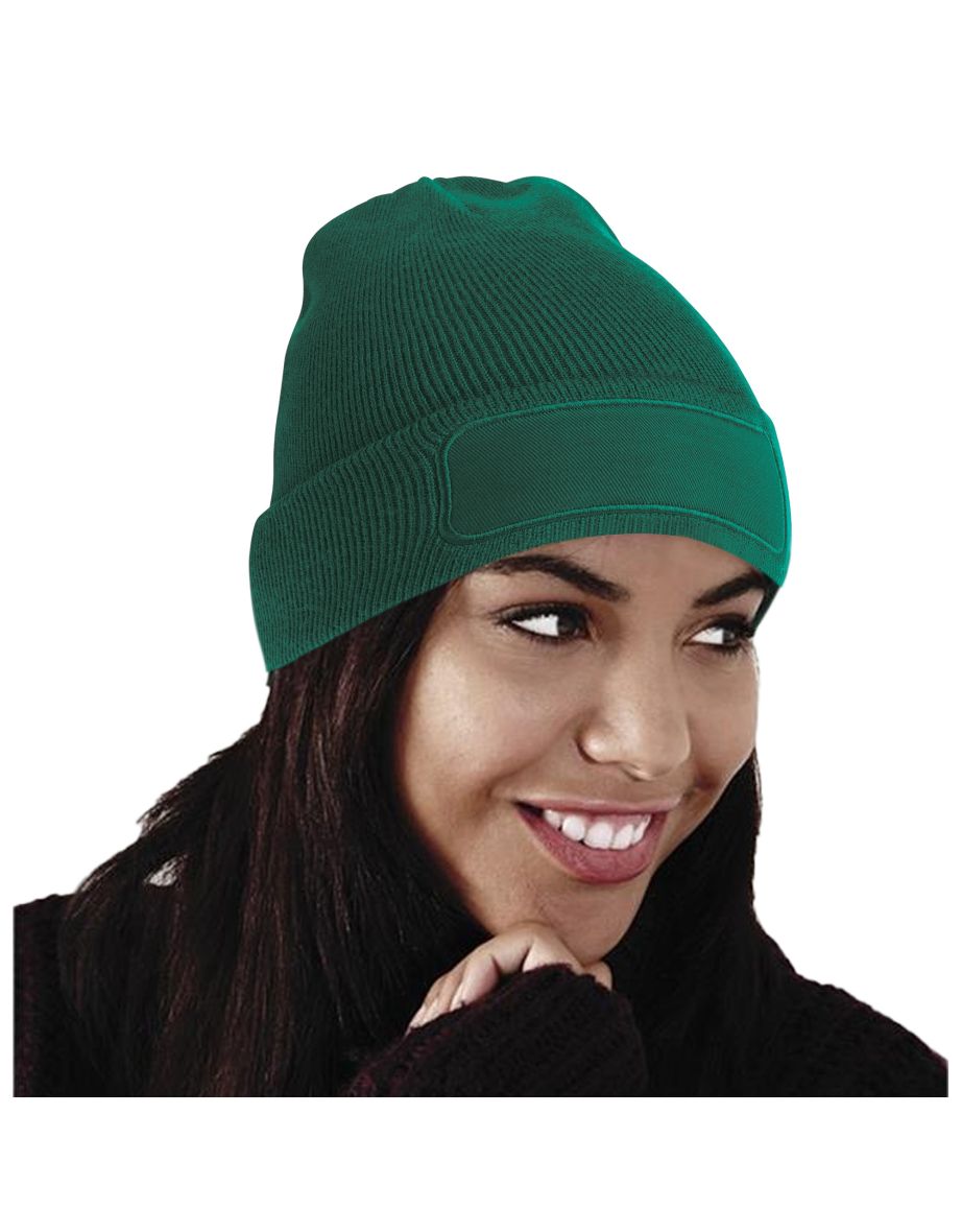 Beechfield Unisex Plain Winter Beanie Hat / Headwear (Ideal for Printing) - Bottle Green - 2
