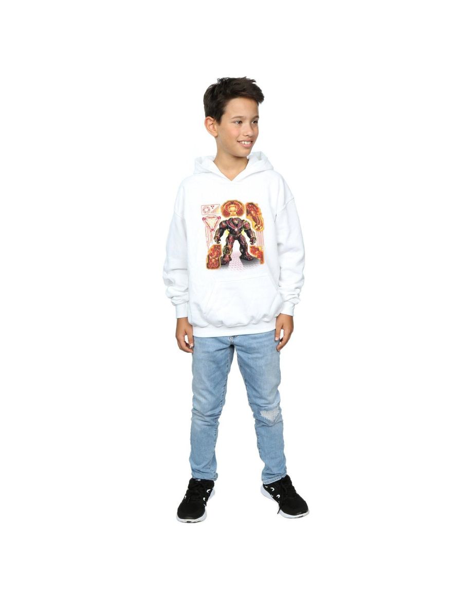 Marvel Boys Avengers Infinity War Hulkbuster Blueprint Hoodie - White