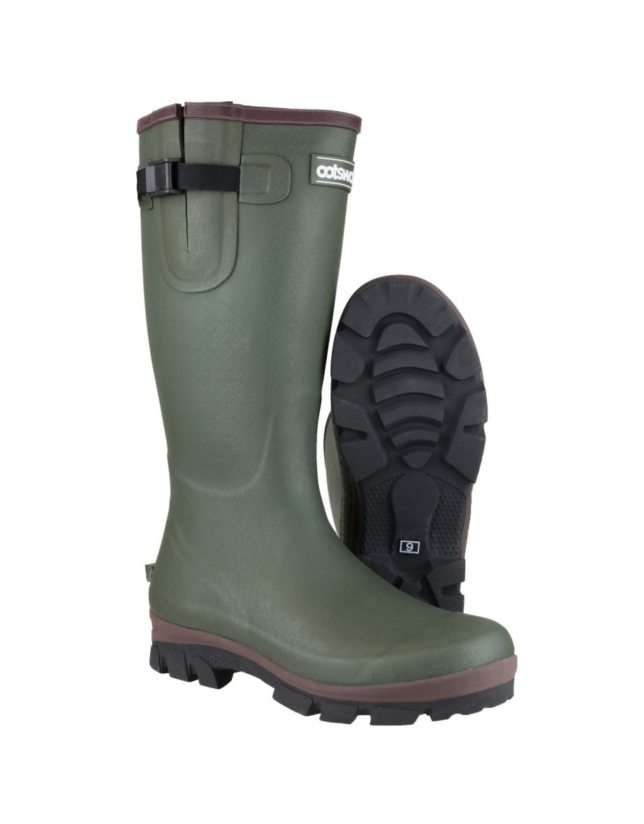Cotswold Grange Neoprene Mens Rubber Wellington Boots - Green - 3