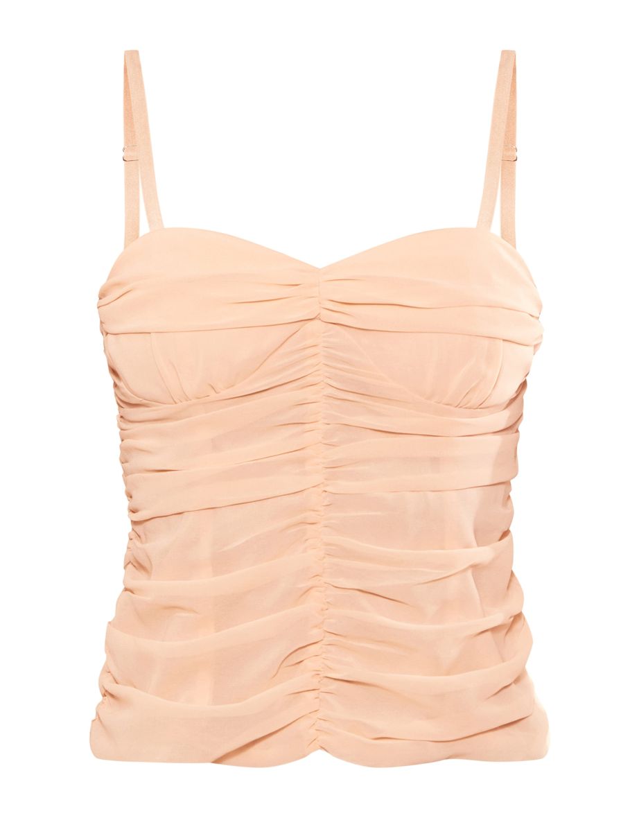 Peach Chiffon Extreme Ruched Cami Top - 4