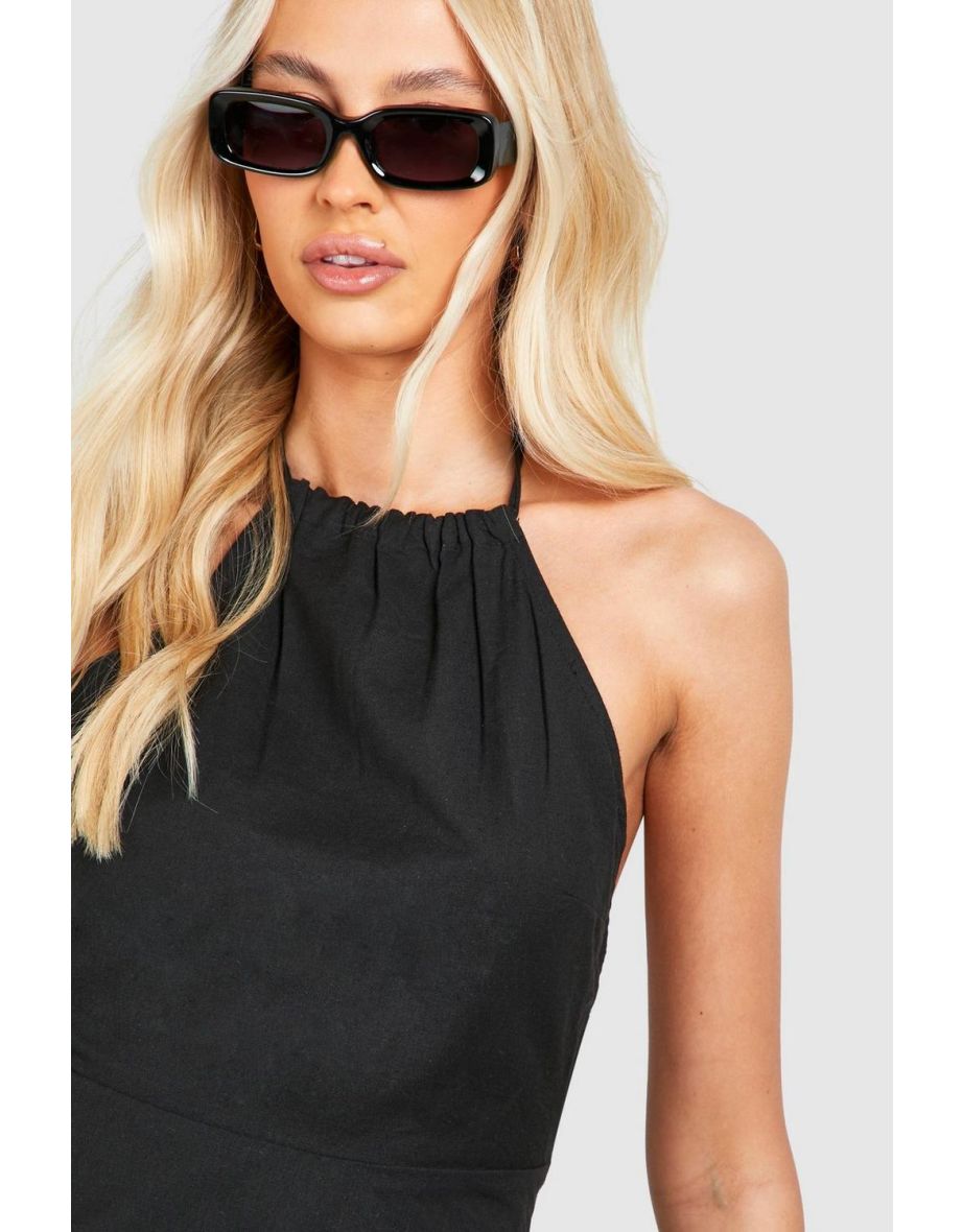 Tall Halter Linen Smock Top - 3